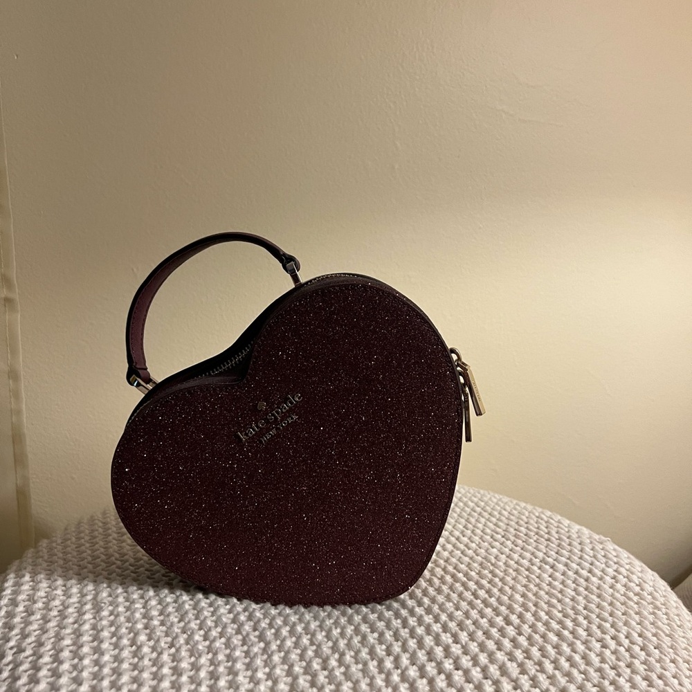 Kate Spade Heart-Shaped Burgundy Bag